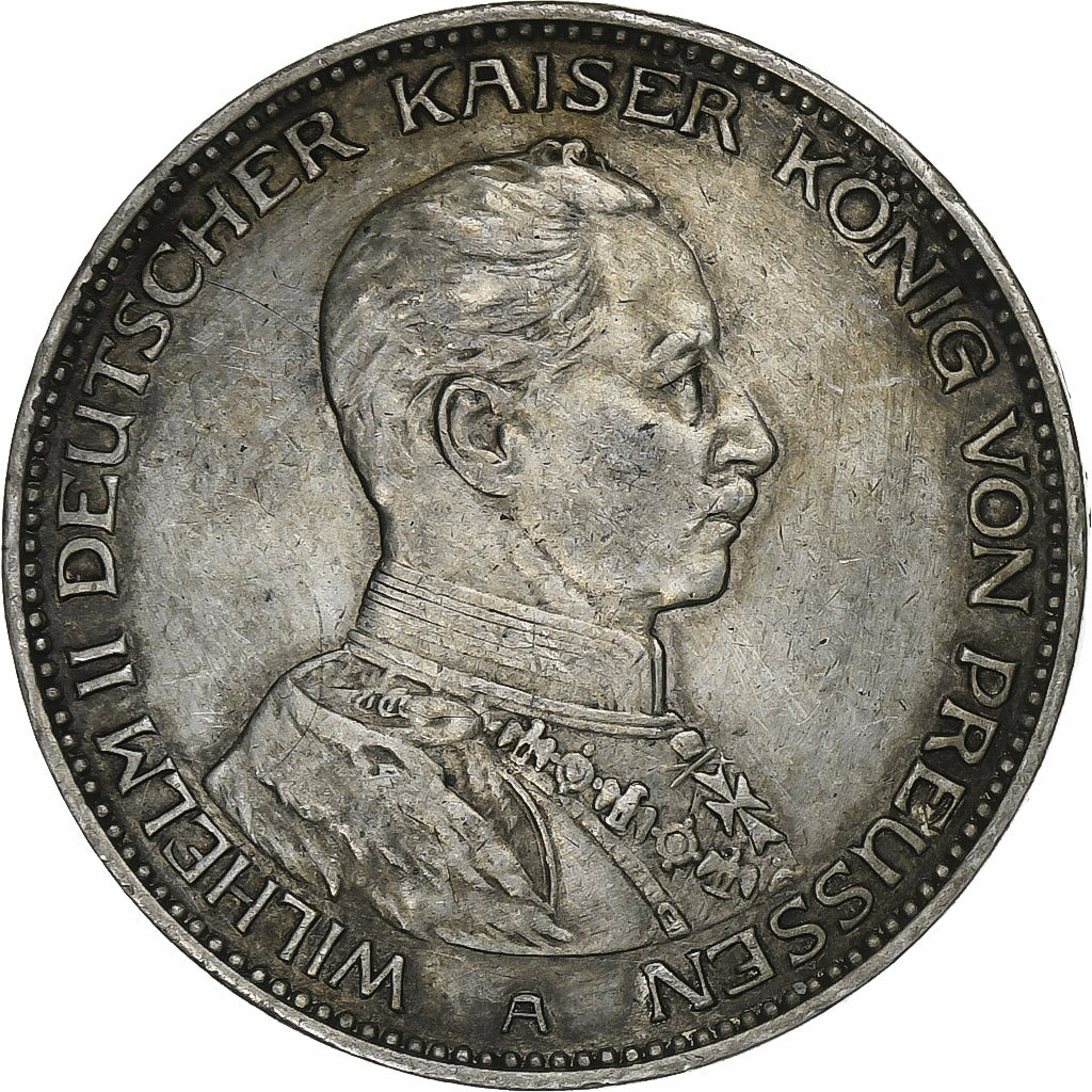 German States, PRUSSIA, Wilhelm II, 3 Mark, 1914, Berlin, Silver, EF(40-45)