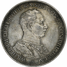 German States, PRUSSIA, Wilhelm II, 3 Mark, 1914, Berlin, Silver, EF(40-45)