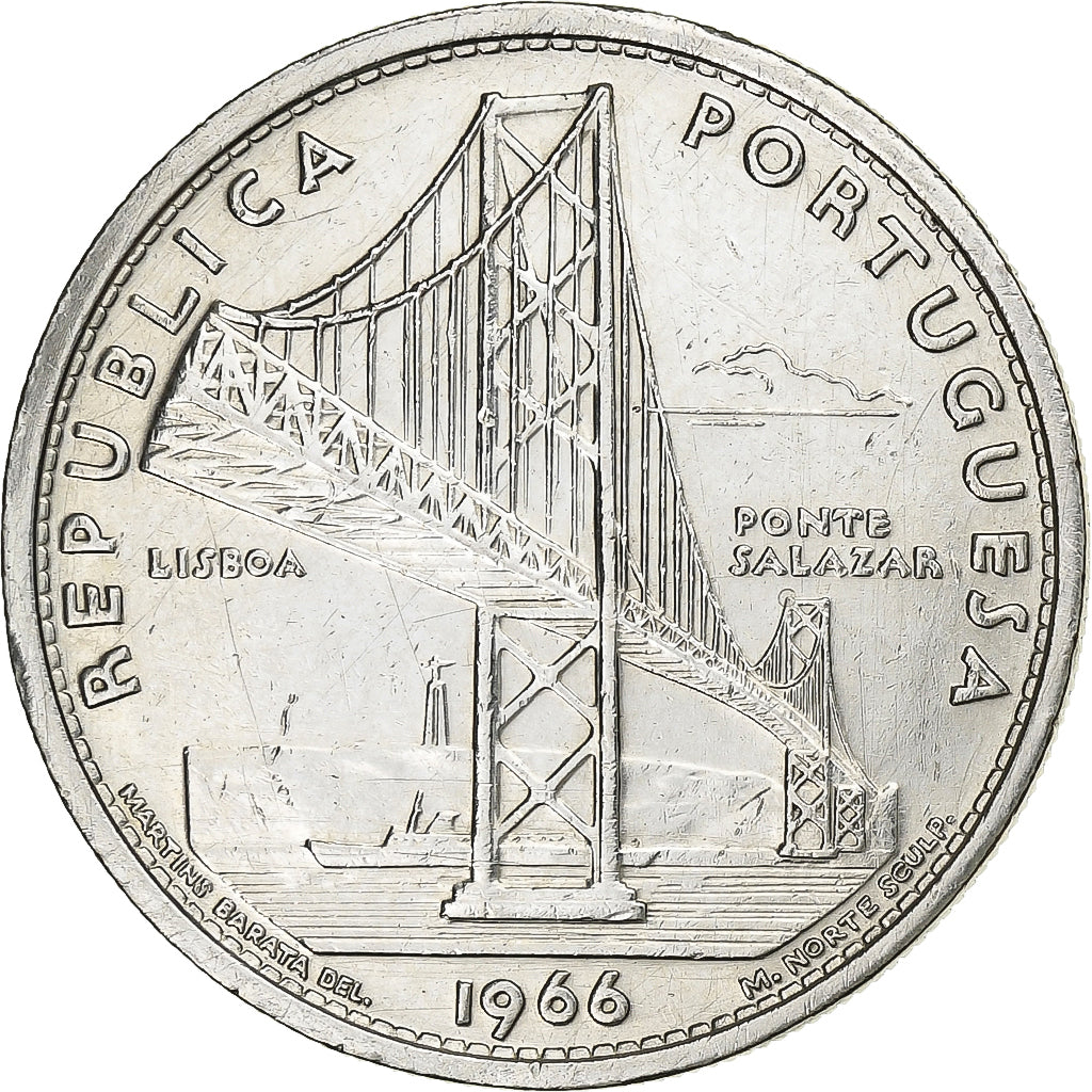 Portogallo, 20 Escudos, 1966, Argento, BB, KM:592