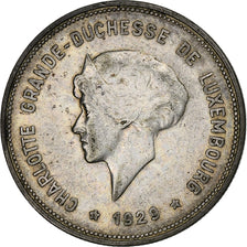 Luxembourg, Charlotte, 5 Francs, 1929, Silver, EF(40-45), KM:38