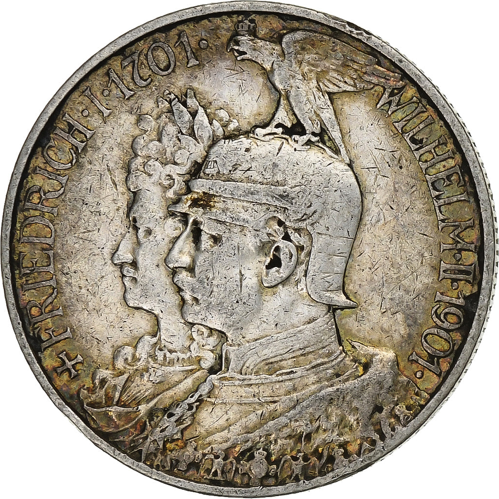 German States, PRUSSIA, Wilhelm II, 2 Mark, 1901, Berlin, Silver, VF(30-35)