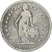 Suiza, 2 Francs, 1878, Bern, Plata, BC+, KM:21