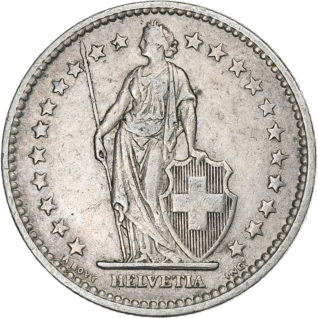 Switzerland, 2 Francs, 1909, Bern, Silver, EF(40-45), KM:21