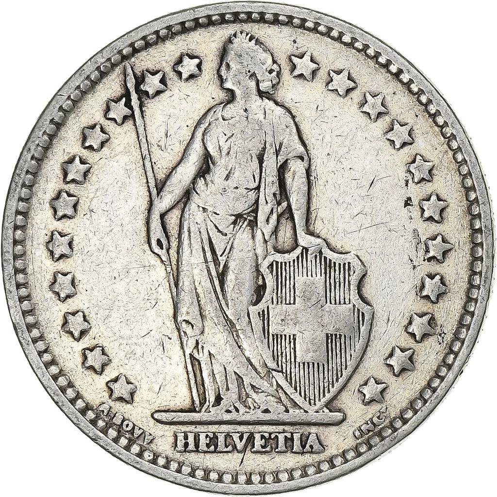 Schweiz, 2 Francs, 1921, Bern, Silber, S+, KM:21