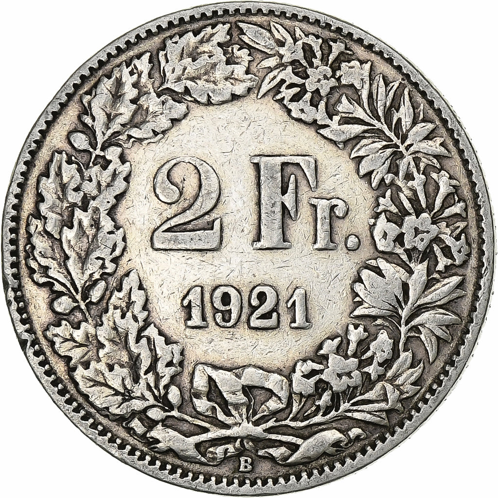 Schweiz, 2 Francs, 1921, Bern, Silber, S+, KM:21