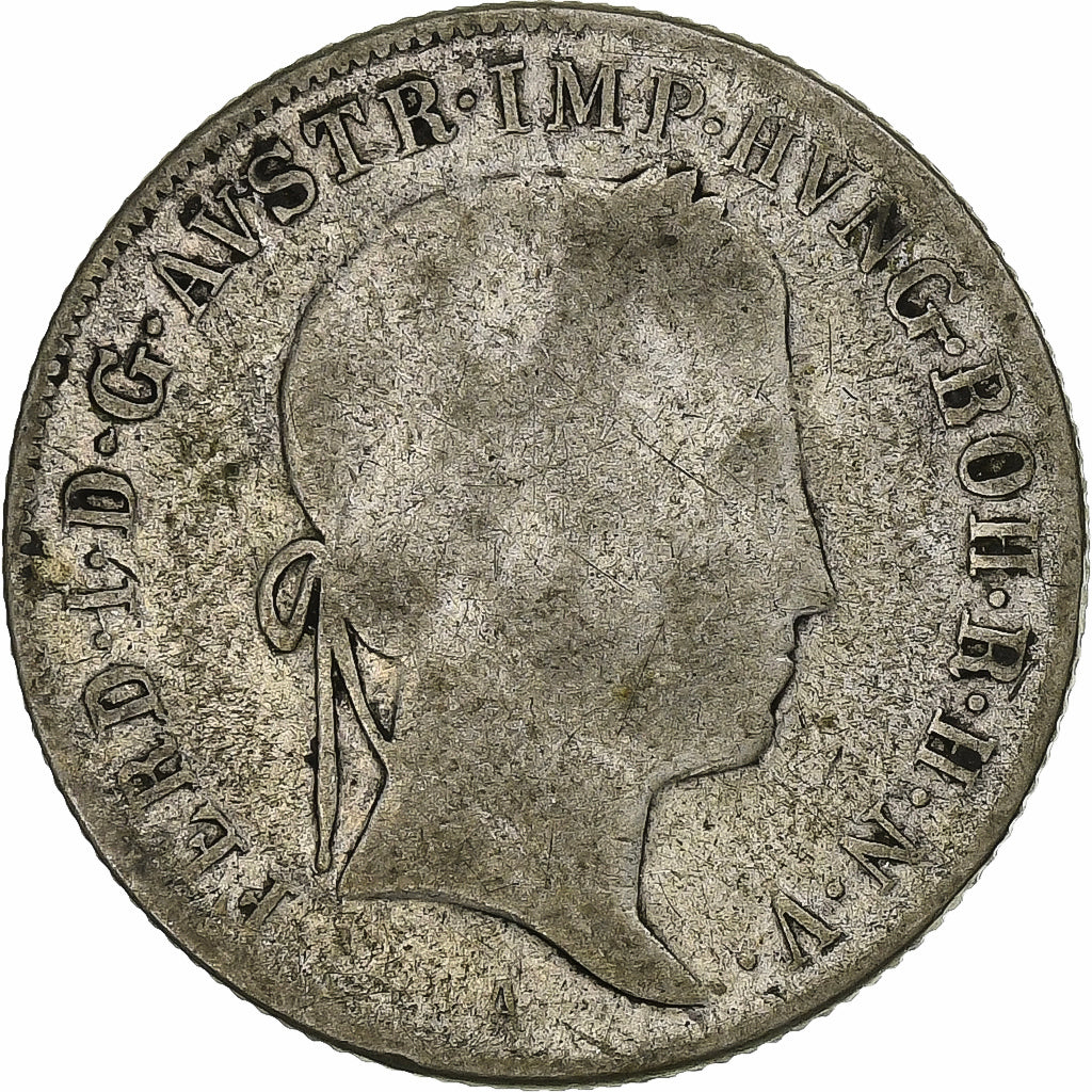 Austria, Ferdinand I, 20 Kreuzer, 1848, Vienna, Silver, F(12-15), KM:2208