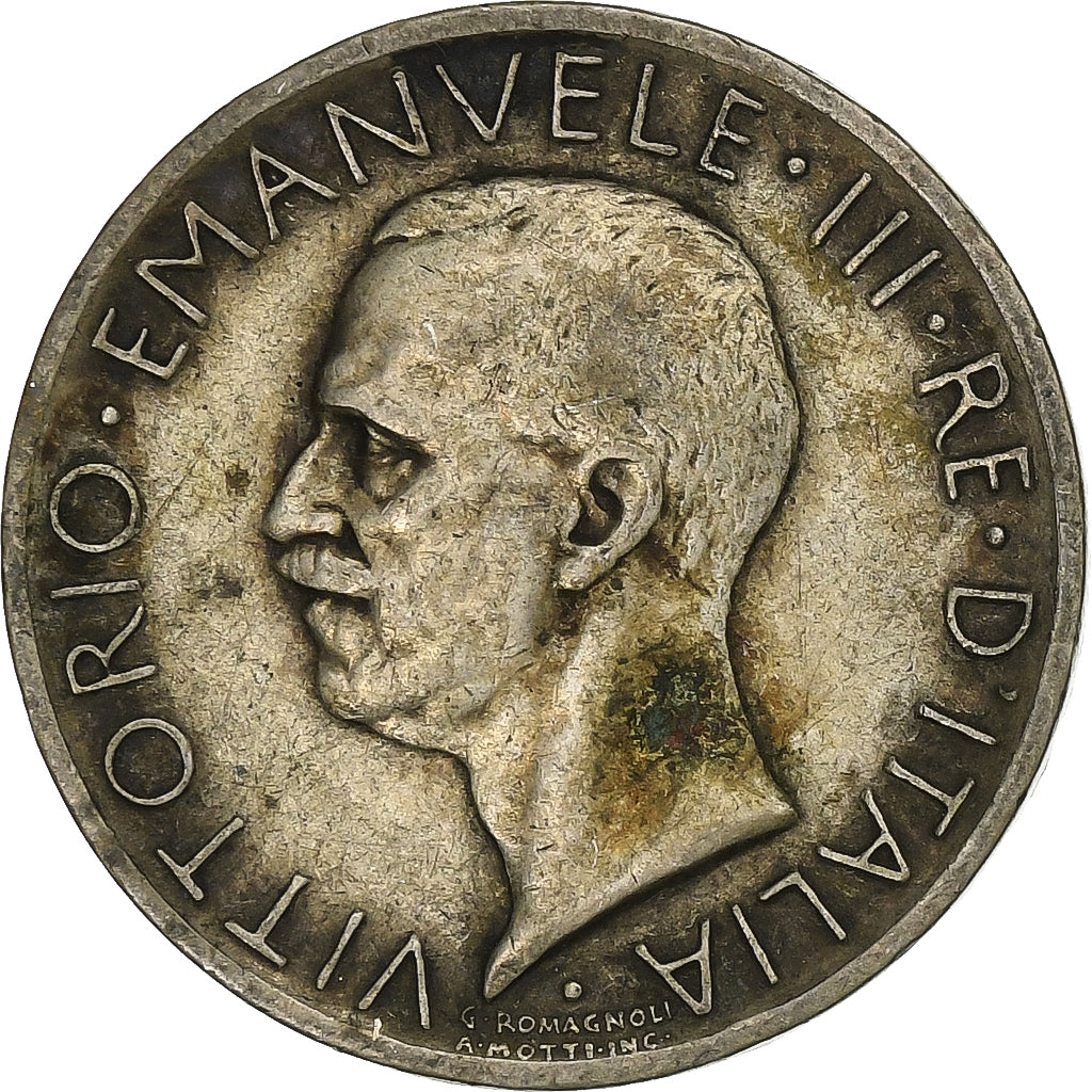 Włochy, Vittorio Emanuele III, 5 Lire, 1927, Rome, Srebro, VF(30-35), KM:67.2