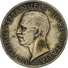 Włochy, Vittorio Emanuele III, 5 Lire, 1927, Rome, Srebro, VF(30-35), KM:67.2