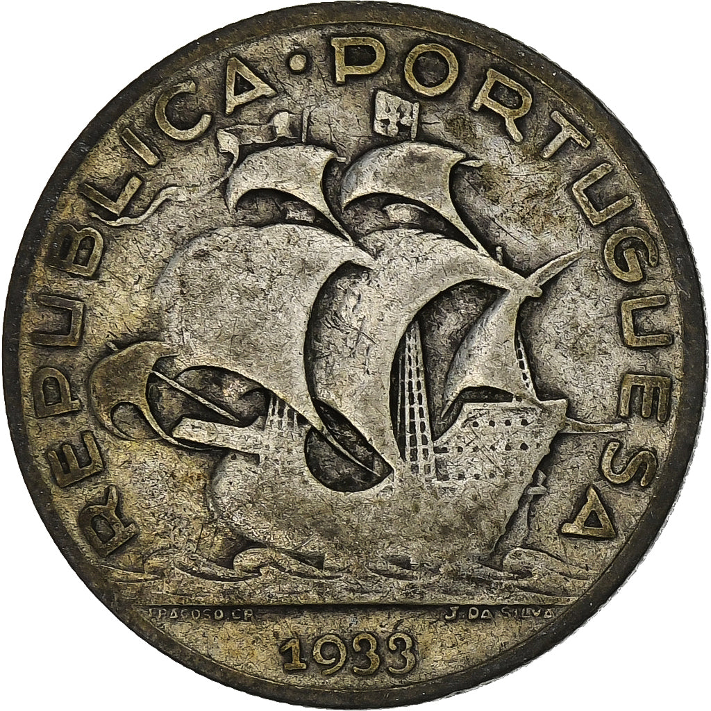 Portugal, 5 Escudos, 1933, Silber, S, KM:581