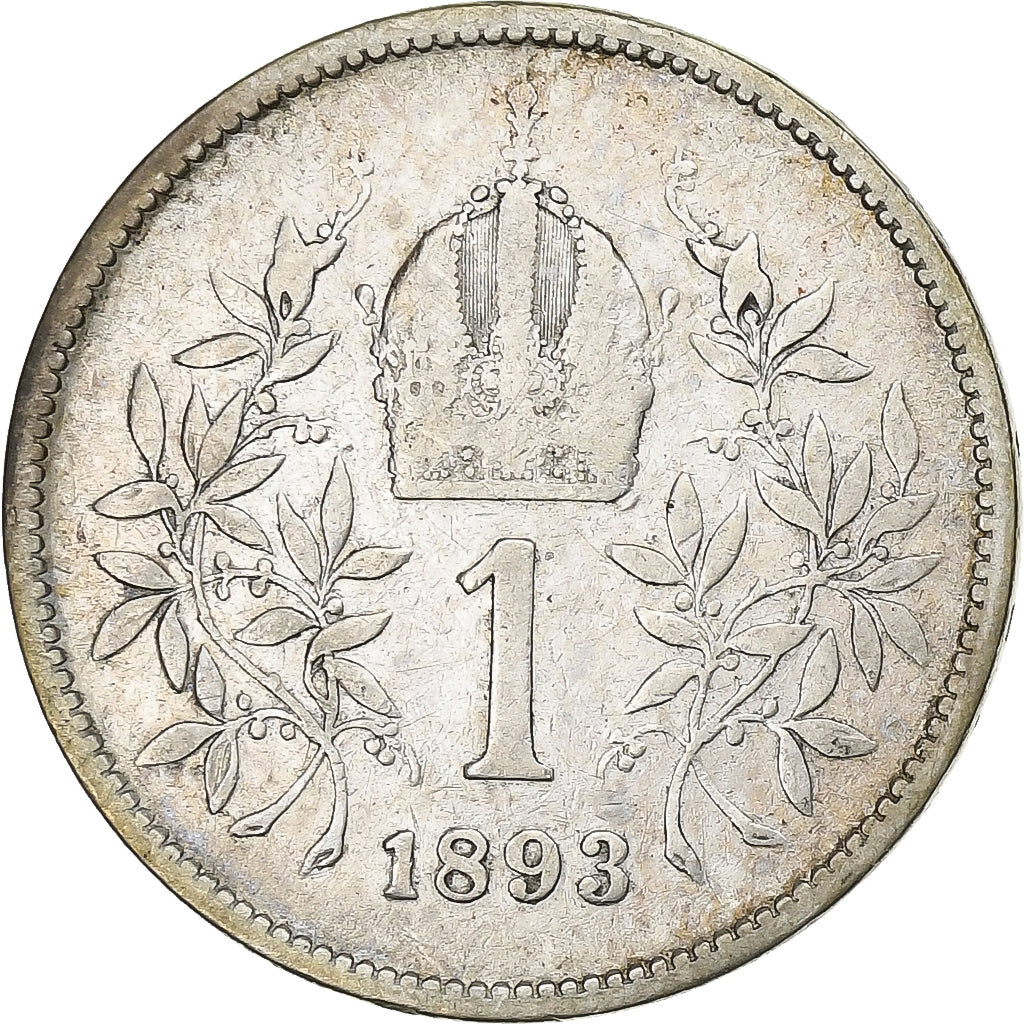 Hongarije, Franz Joseph I, Korona, 1893, Kormoczbanya, Zilver, FR, KM:484