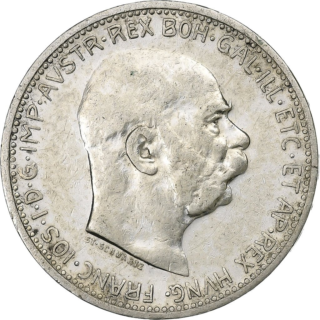 Hungria, Franz Joseph I, Korona, 1913, Kormoczbanya, Prata, VF(30-35), KM:492
