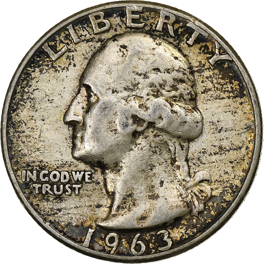 USA, Quarter, Washington Quarter, 1963, U.S. Mint, Srebro, EF(40-45), KM:164