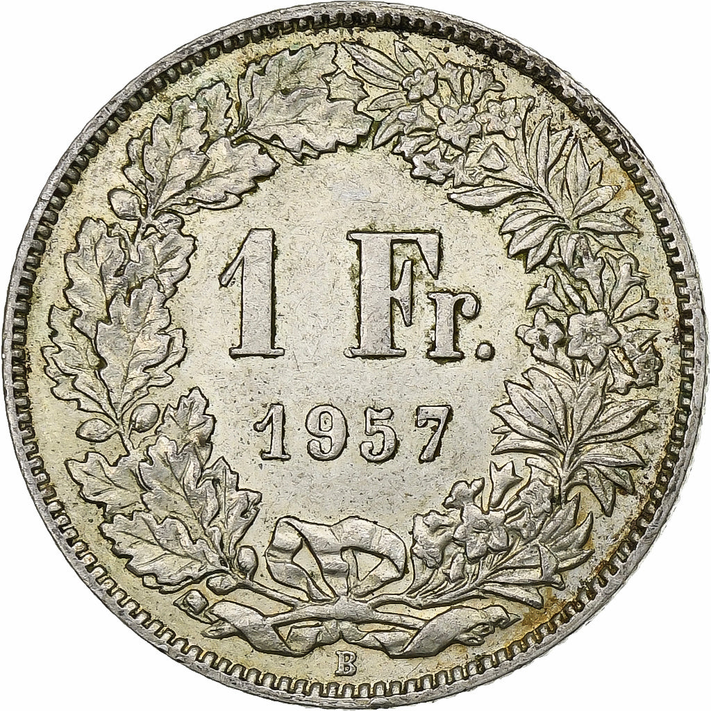 Schweiz, Franc, 1957, Bern, Silber, SS, KM:24
