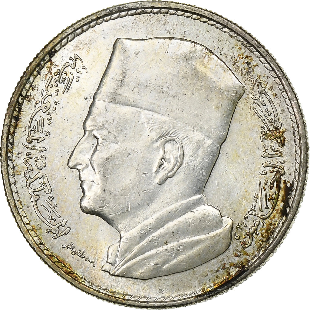 Marrocos, Mohammed V, Dirham, 1960 / AH 1380, Paris, Prata, MS(60-62), KM:55