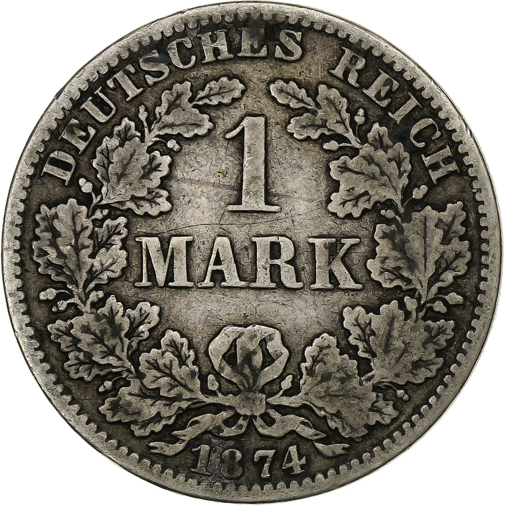 GERMANY - EMPIRE, Wilhelm I, Mark, 1874, Berlin, Silver, VF(20-25), KM:7