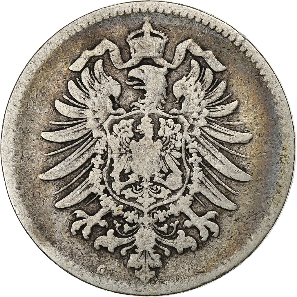 Coin, GERMANY - EMPIRE, Wilhelm I, Mark, 1874, Karlsruhe, VF(20-25), Silver