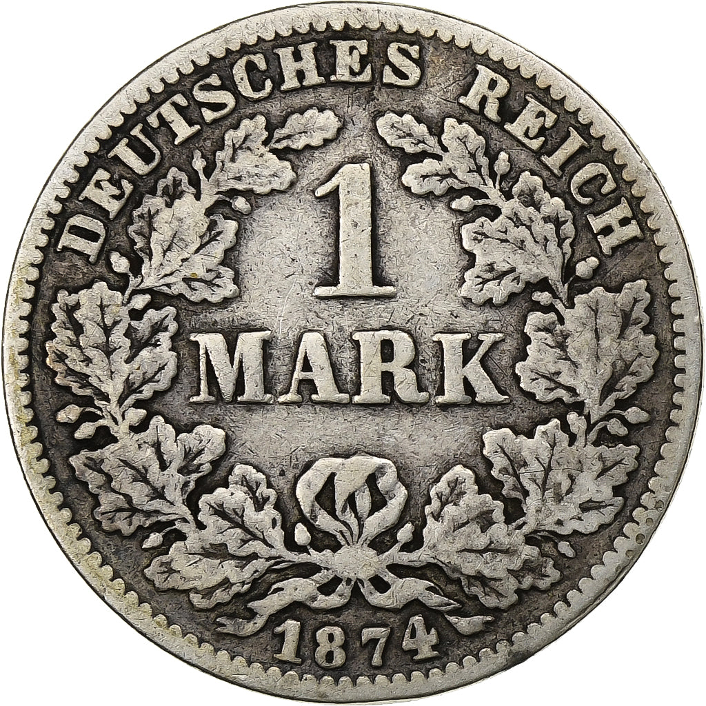 Coin, GERMANY - EMPIRE, Wilhelm I, Mark, 1874, Karlsruhe, VF(20-25), Silver