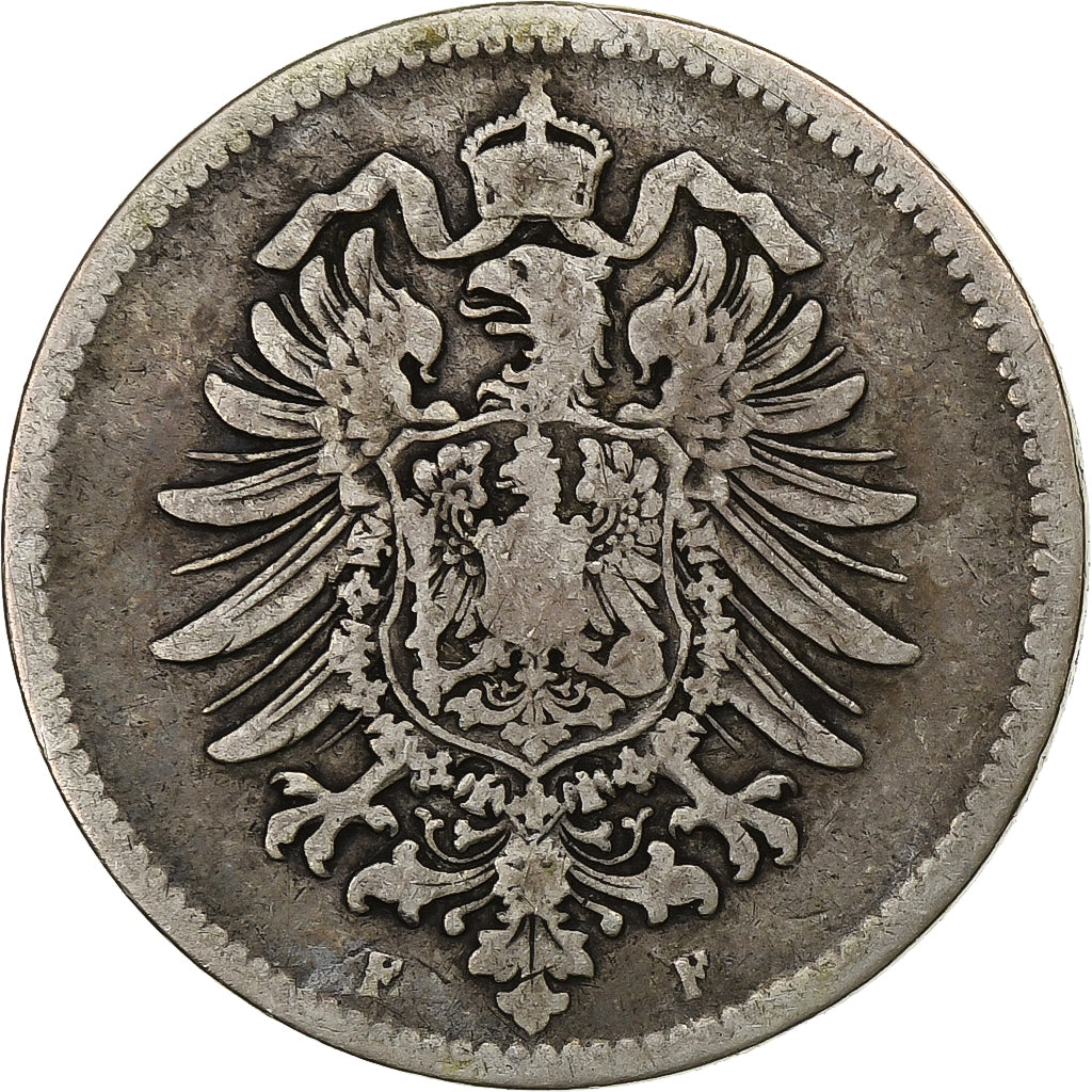 GERMANY - EMPIRE, Wilhelm I, Mark, 1875, Stuttgart, Silver, VF(20-25), KM:7