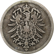 GERMANY - EMPIRE, Wilhelm I, Mark, 1875, Stuttgart, Silver, VF(20-25), KM:7