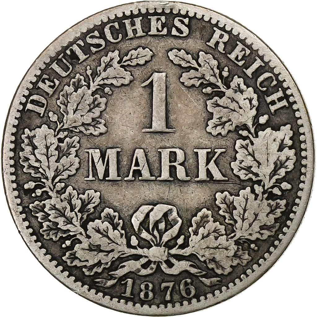 GERMANY - EMPIRE, Wilhelm I, Mark, 1876, Berlin, Silver, VF(20-25), KM:7