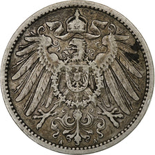 GERMANIA - IMPERO, Wilhelm II, Mark, 1893, Berlin, Argento, MB+, KM:14