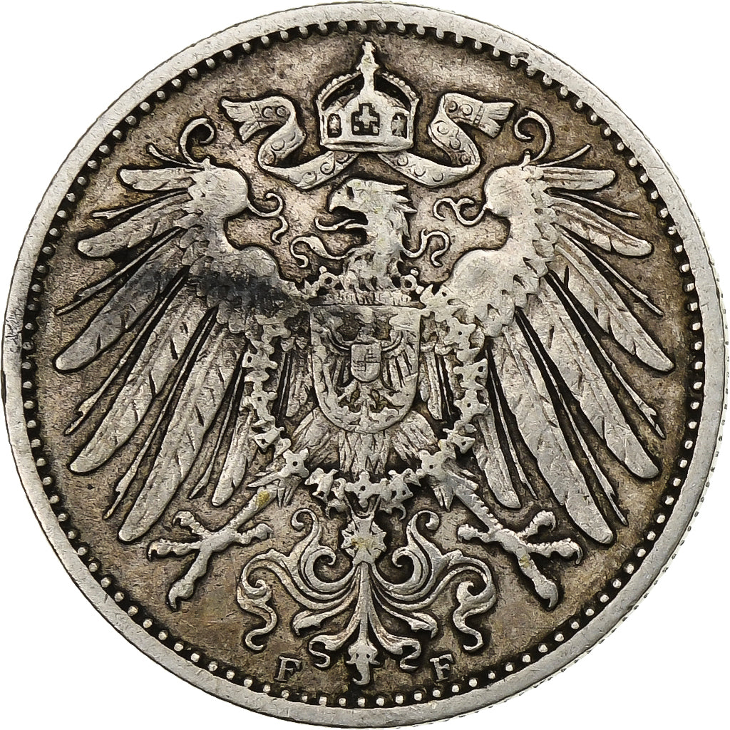 NIEMCY - IMPERIUM, Wilhelm II, Mark, 1903, Stuttgart, Srebro, EF(40-45), KM:14