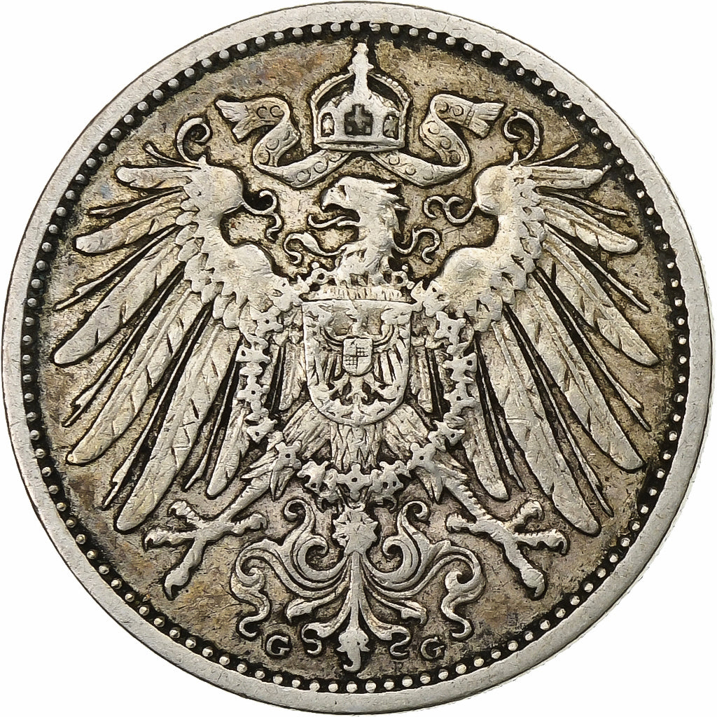 NIEMCY - IMPERIUM, Wilhelm II, Mark, 1903, Karlsruhe, Srebro, EF(40-45), KM:14