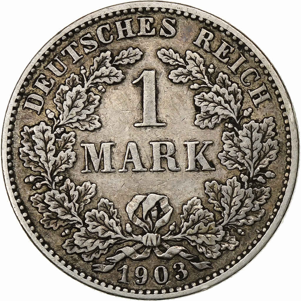 NIEMCY - IMPERIUM, Wilhelm II, Mark, 1903, Karlsruhe, Srebro, EF(40-45), KM:14