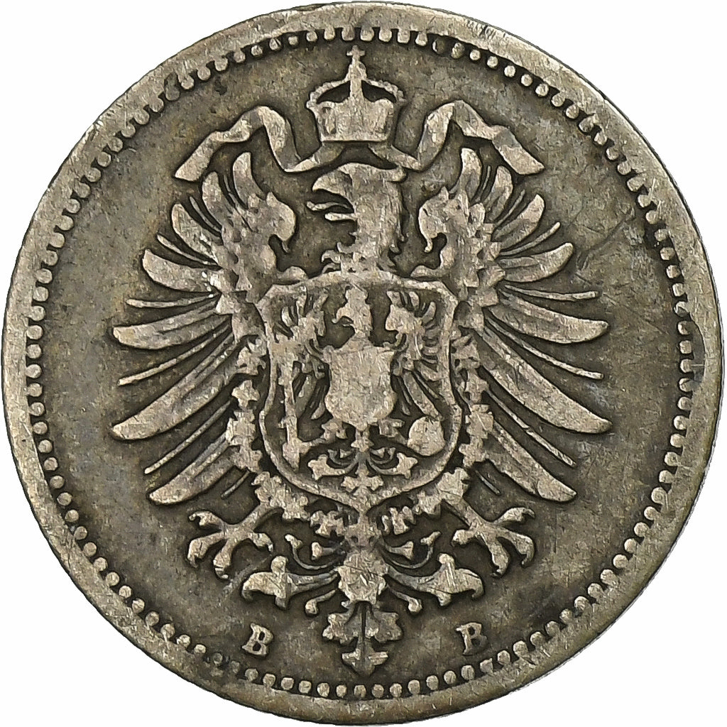 Moneta, GERMANIA - IMPERO, Wilhelm I, 20 Pfennig, 1874, Hannover, MB+, Argento