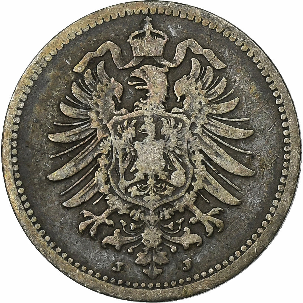 GERMANY - EMPIRE, Wilhelm I, 20 Pfennig, 1875, Hamburg, Silber, S+, KM:5