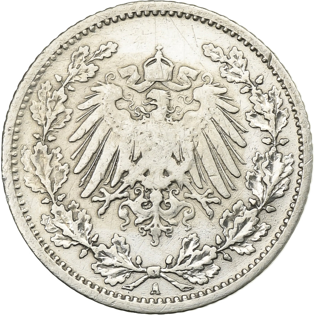 GERMANIA - IMPERO, 1/2 Mark, 1906, Berlin, Argento, MB, KM:17