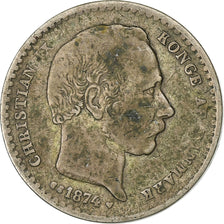 Denemarken, Christian IX, 25 Öre, 1874, Copenhagen, Zilver, FR+, KM:796.1