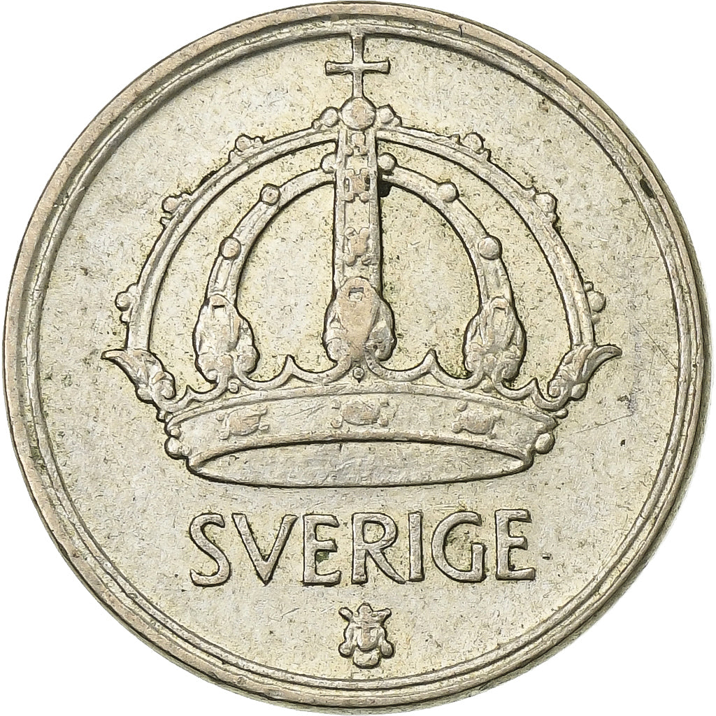 Suécia, Gustaf V, 25 Öre, 1950, Prata, EF(40-45), KM:816