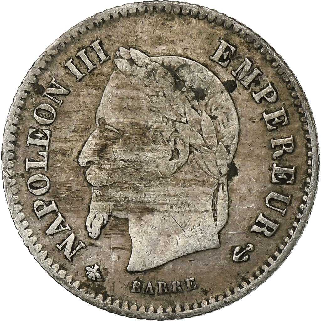 Frankreich, Napoleon III, 20 Centimes, 1867, Paris, Silber, S, Gadoury:309
