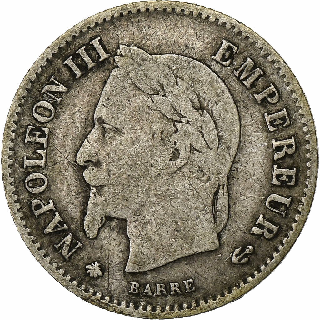 France, Napoleon III, 20 Centimes, 1867, Paris, Silver, VF(30-35), Gadoury:309