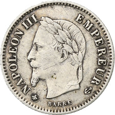 Francia, Napoleon III, 20 Centimes, 1867, Paris, Argento, BB, Gadoury:309