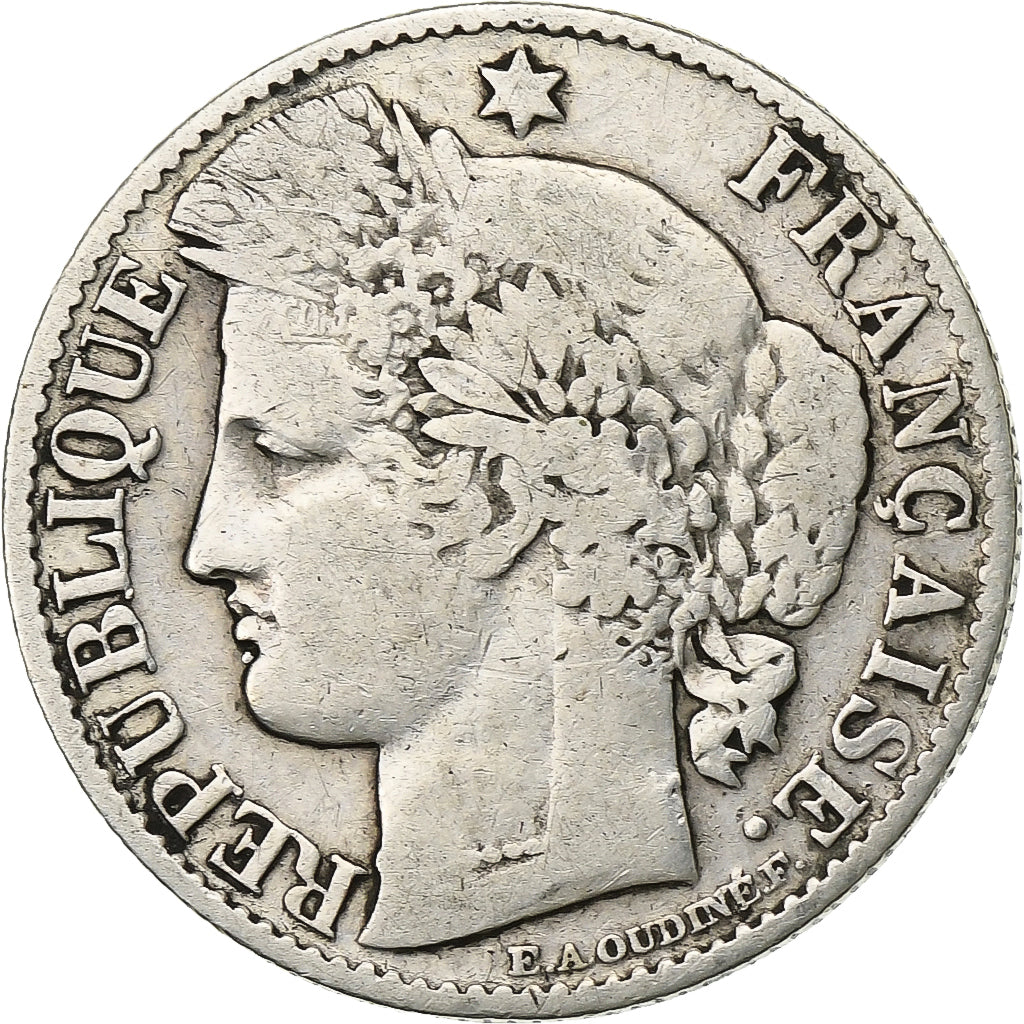 France, 50 Centimes, Cérès, 1887, Paris, Silver, VF(30-35), Gadoury:419a