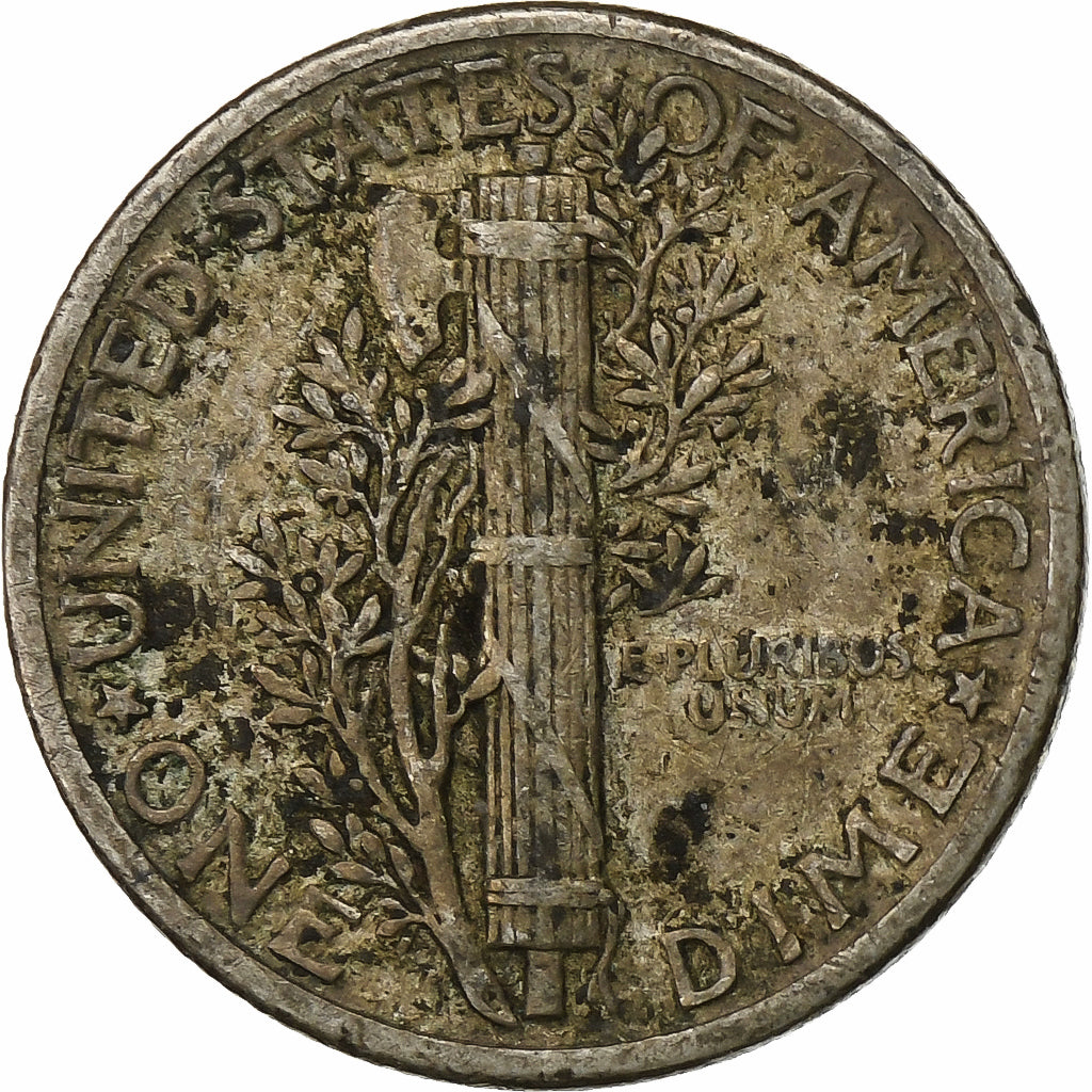 Estados Unidos, Dime, Mercury Dime, 1941, Philadelphia, Plata, BC+, KM:140