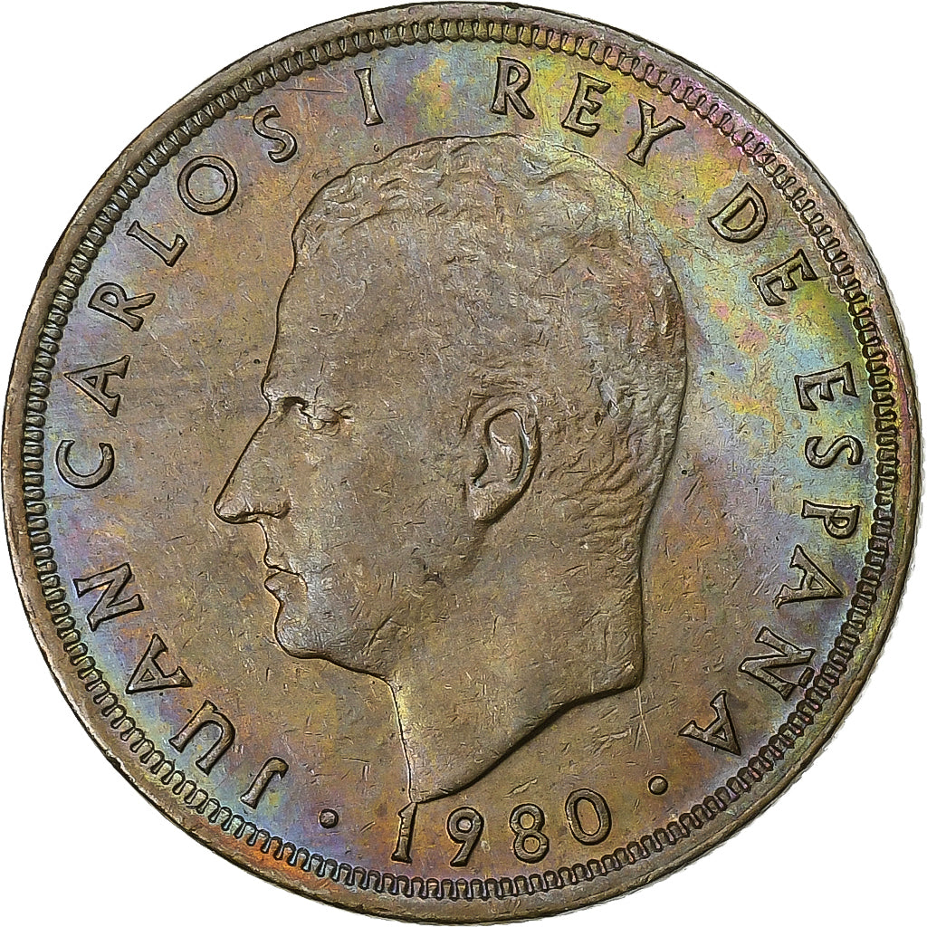 Spanien, Juan Carlos I, 5 Pesetas, 1980, Kupfer-Nickel, SS+, KM:811