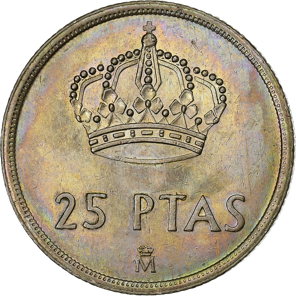 Spain, Juan Carlos I, 25 Pesetas, 1982, Copper-nickel, AU(50-53), KM:824