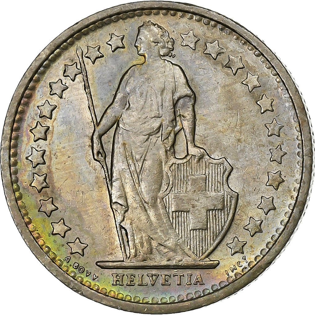 Switzerland, 1/2 Franc, 1971, Bern, Copper-nickel, AU(55-58), KM:23a.1