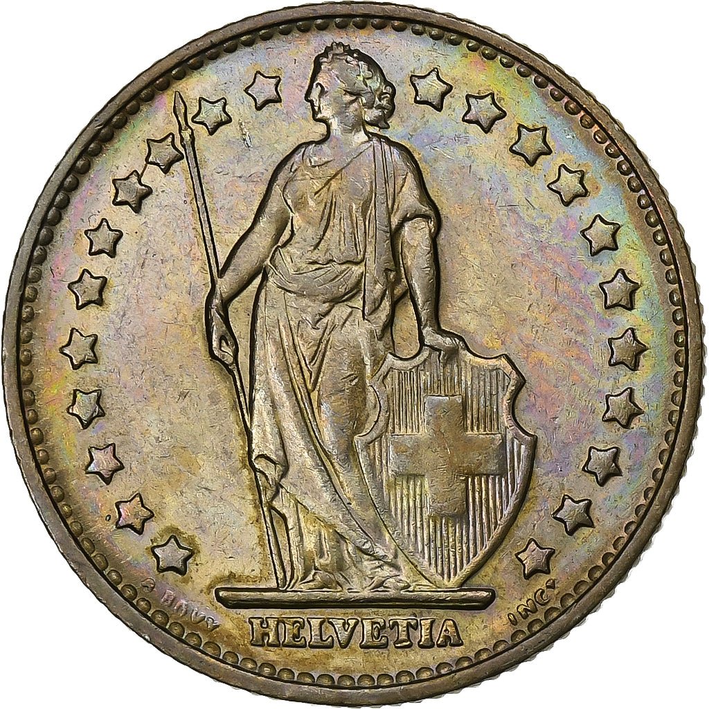 Szwajcaria, Franc, 1969, Bern, Miedź-Nikiel, AU(50-53), KM:24a.1