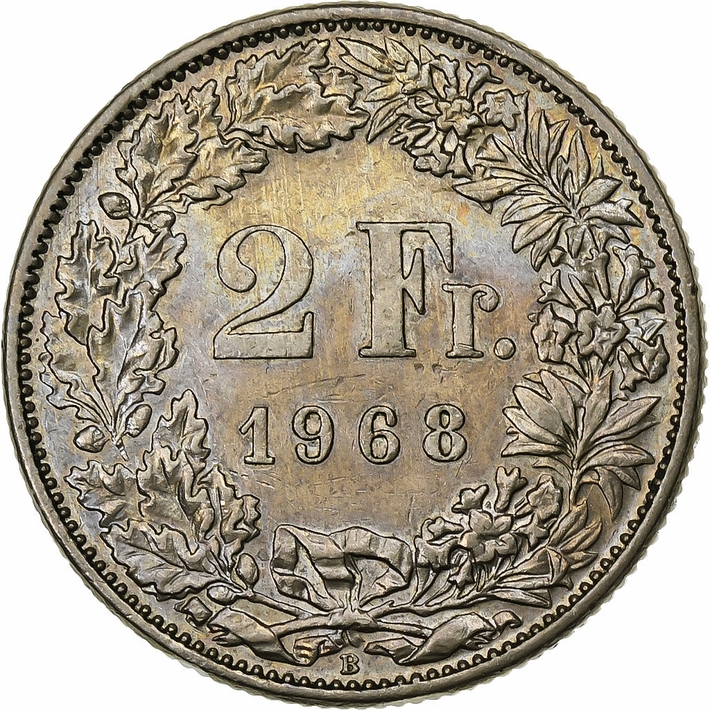 Svizzera, 2 Francs, 1968, Bern, Rame-nichel, SPL-, KM:21a.1