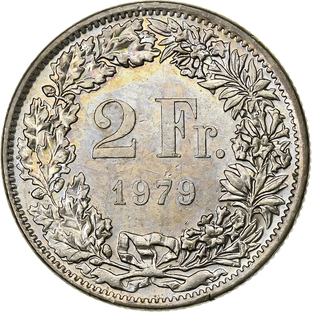 Switzerland, 2 Francs, 1979, Bern, Copper-nickel, MS(60-62), KM:21a.1
