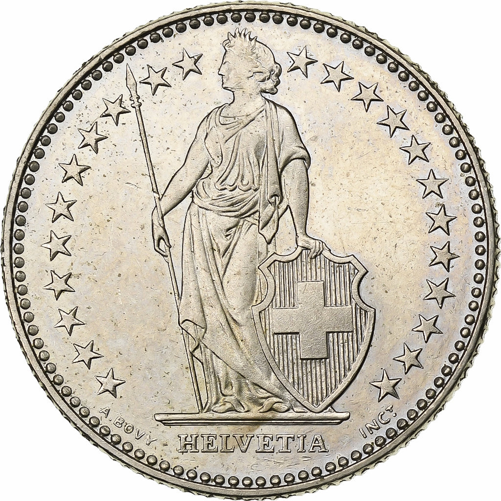 Szwajcaria, 2 Francs, 1984, Bern, Miedź-Nikiel, MS(63), KM:21a.3