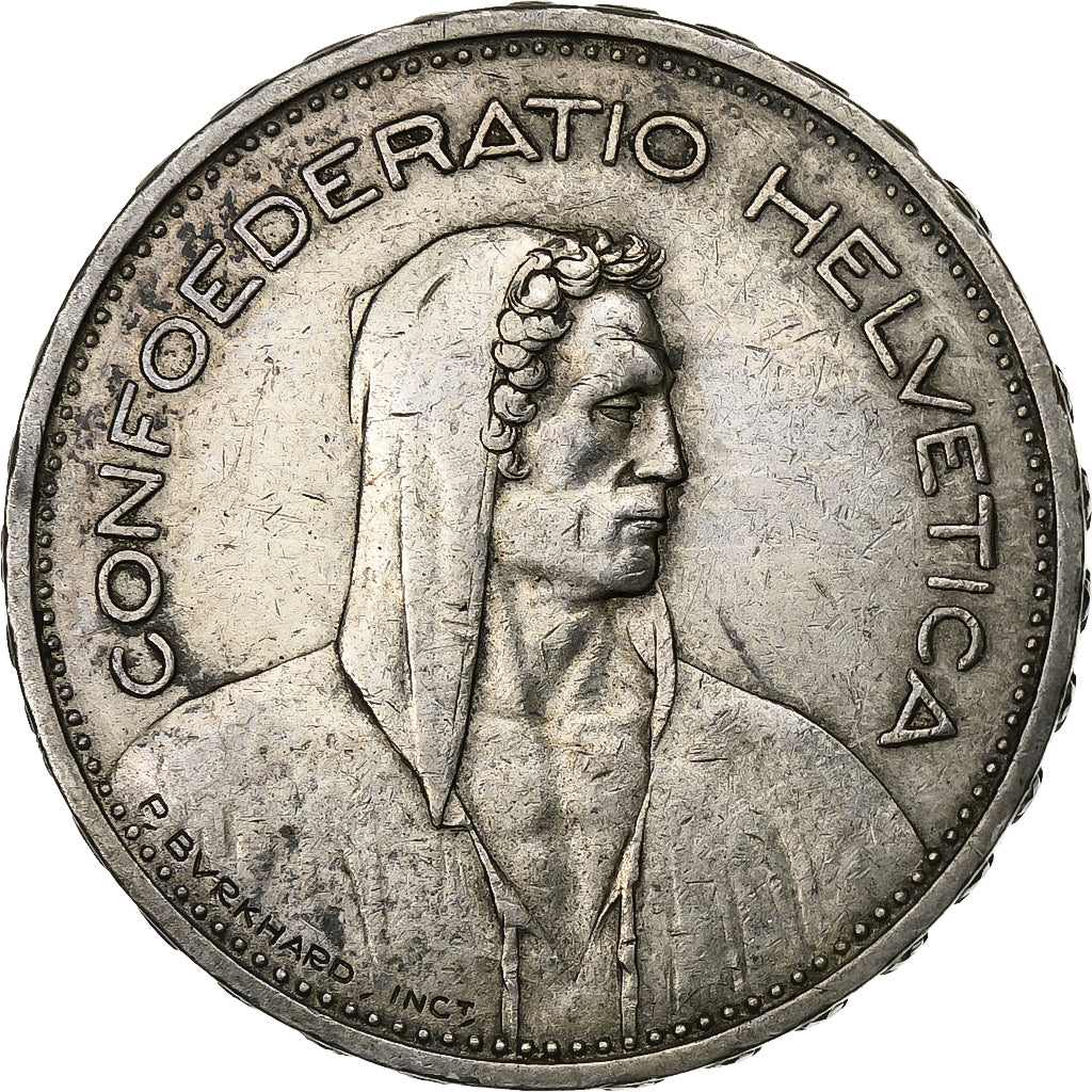 Switzerland, 5 Francs, Herdsman, 1933, Bern, Silver, EF(40-45), KM:40
