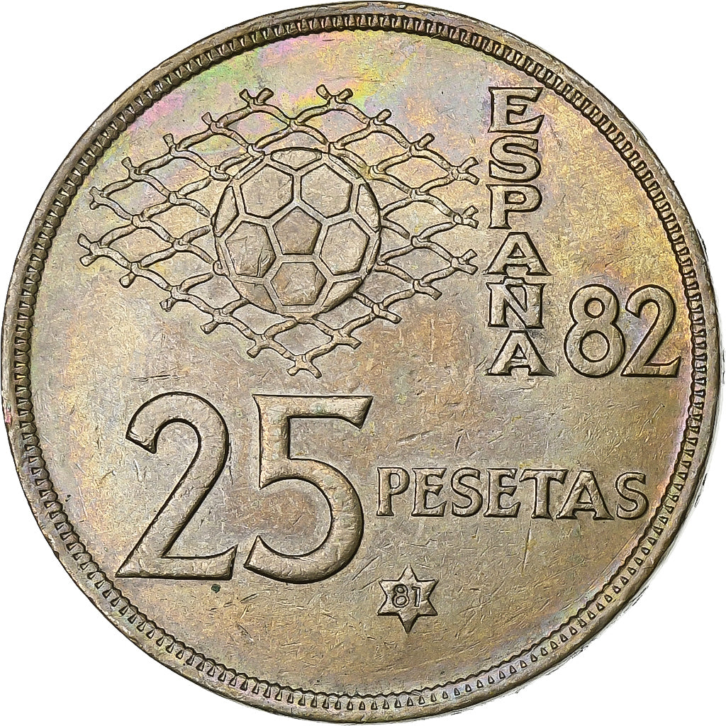 Spanien, Juan Carlos I, 25 Pesetas, 1980 (81), Madrid, Cupronickel, SS, KM:818