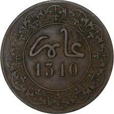 Morocco, Moulay al-Hasan I, 4 Falus, 1893 (1310 AH), Fes, Bronze, EF(40-45)
