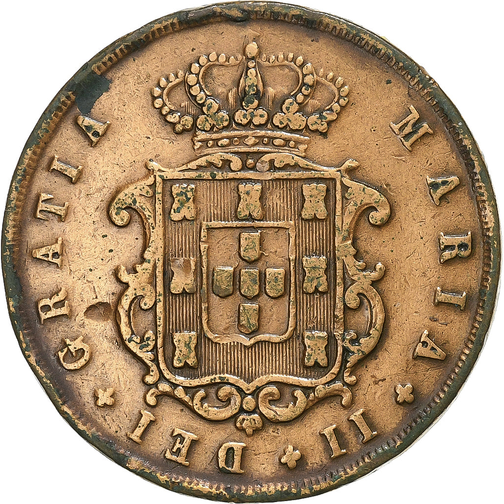 Portugal, Maria II, 10 Reis, 1846, Copper, VF(20-25), KM:481