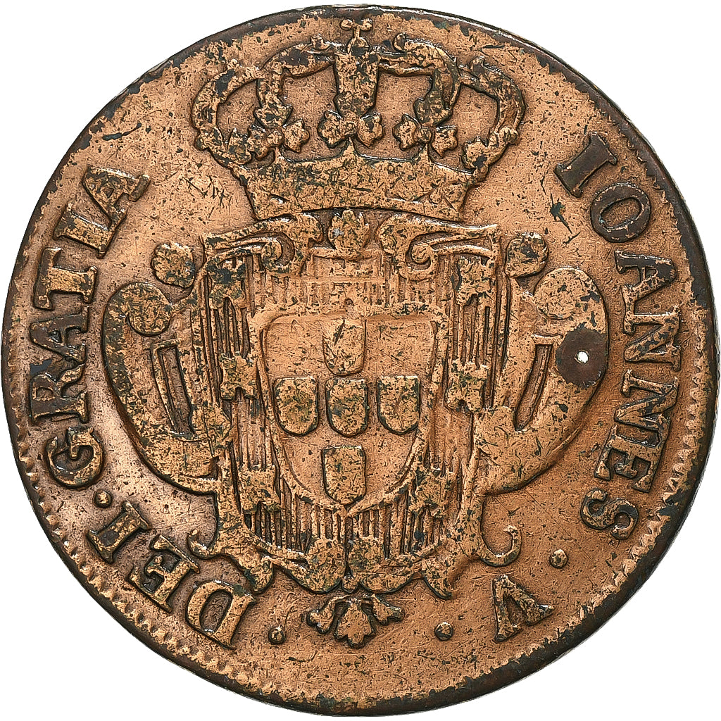 Brasile, Joao V, 10 Reis, 1749, Lisbon, Rame, MB, KM:142.5